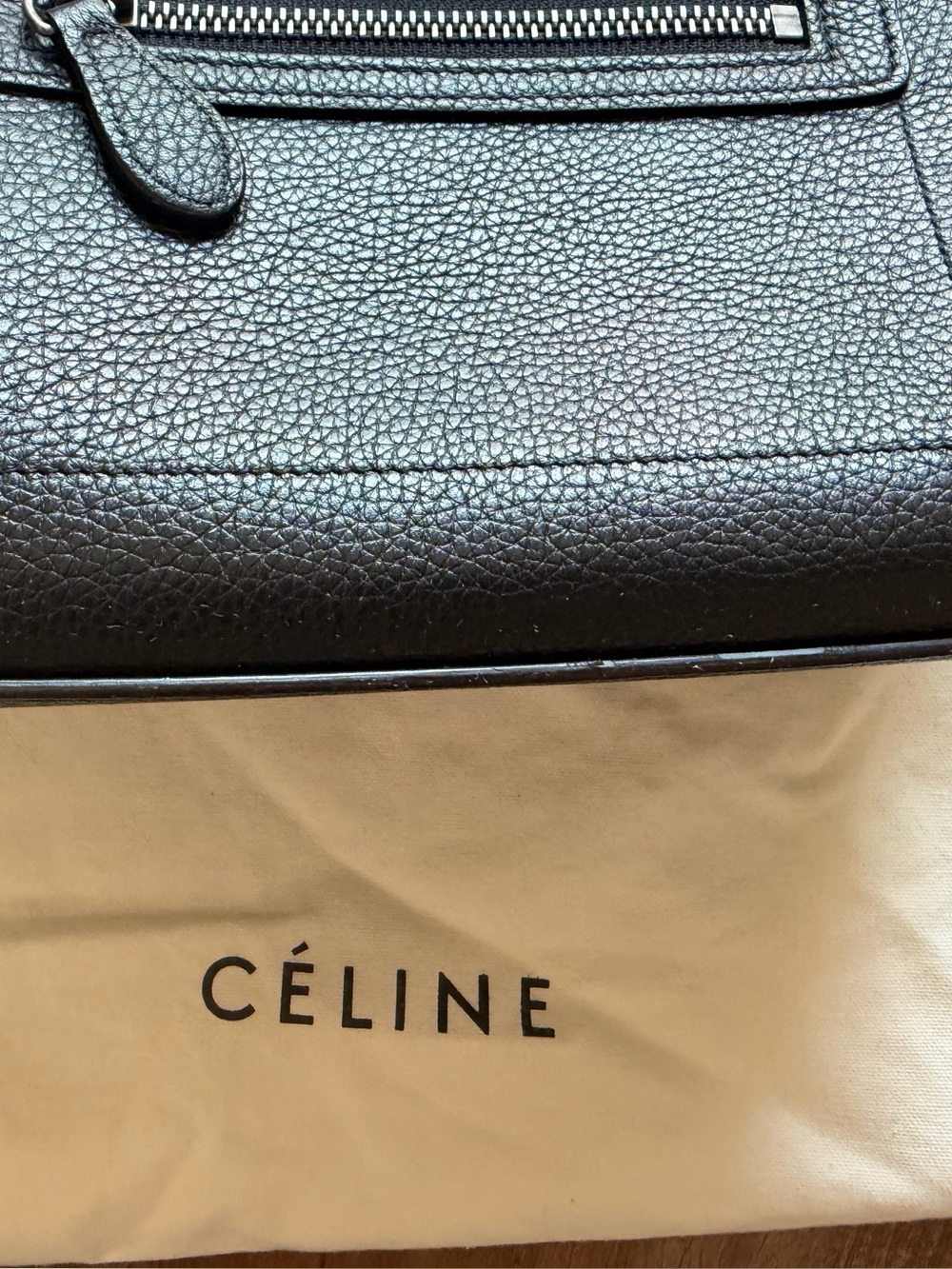 Celine Black Pebbled Leather Mini Luggage Tote - Picture 4 of 16